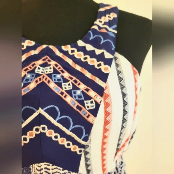 Flying Tomato Red, White, & Blue Pleated Halter Mini Dress (Size‎ Small) - Picture 3 of 11